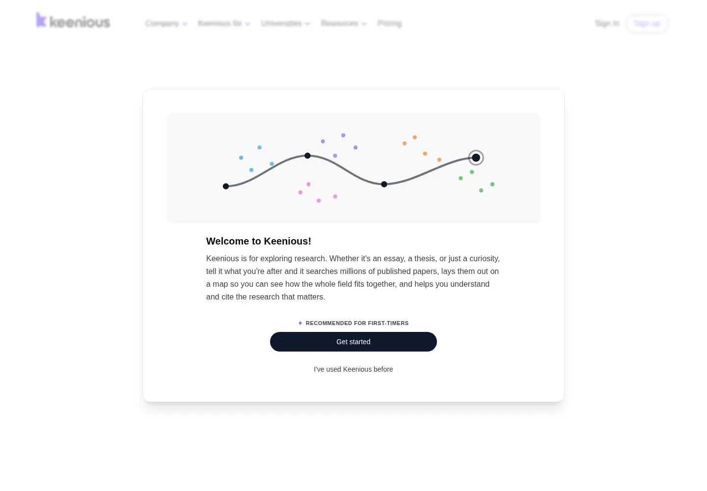 Screenshot of keenious.com