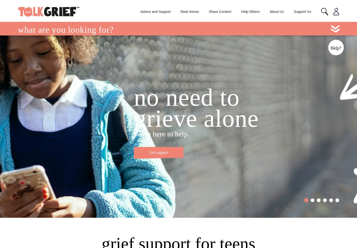 Screenshot of talkgrief.org
