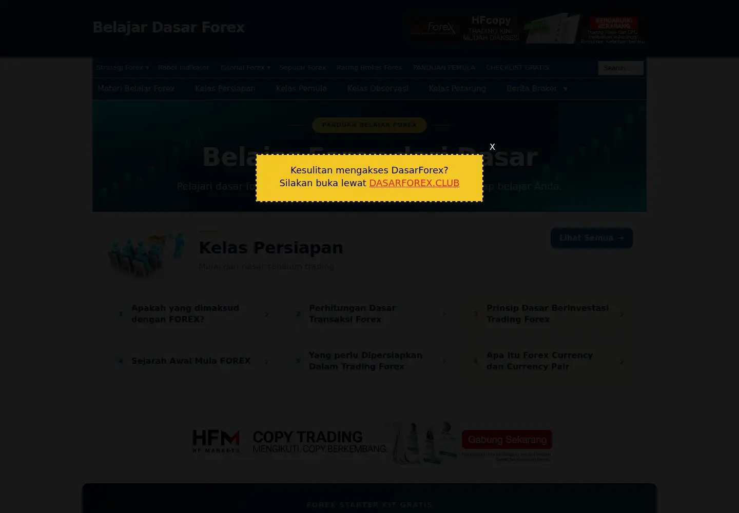 Captured homepage of dasarforex.com in the current scan