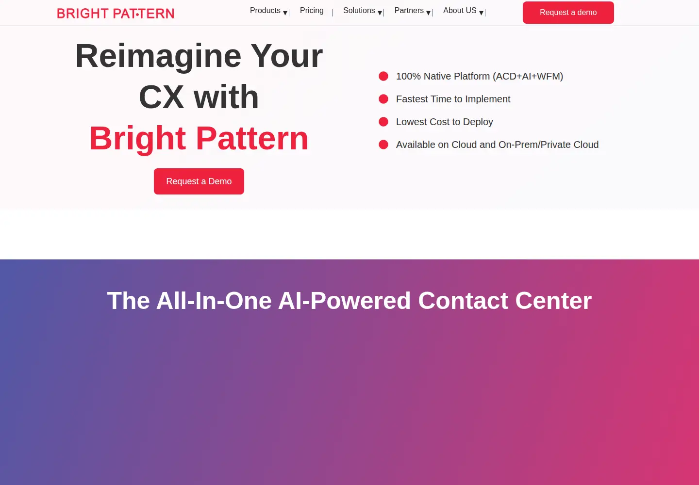 Screenshot of brightpattern.com