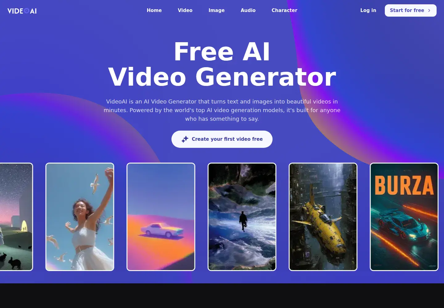 Screenshot of videoai.ai