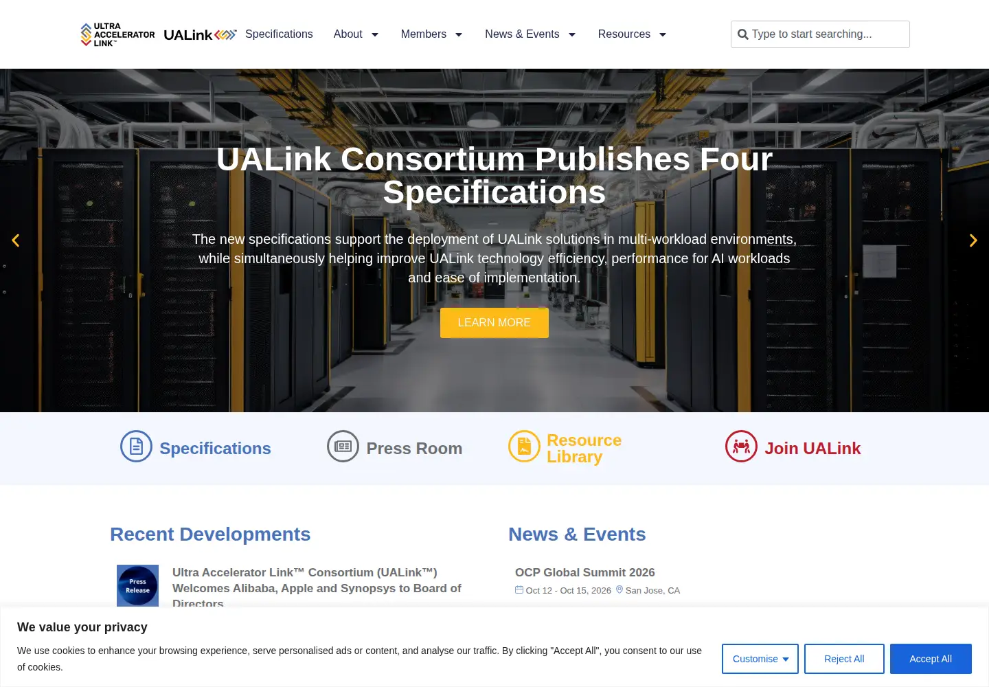 Screenshot of ualinkconsortium.org