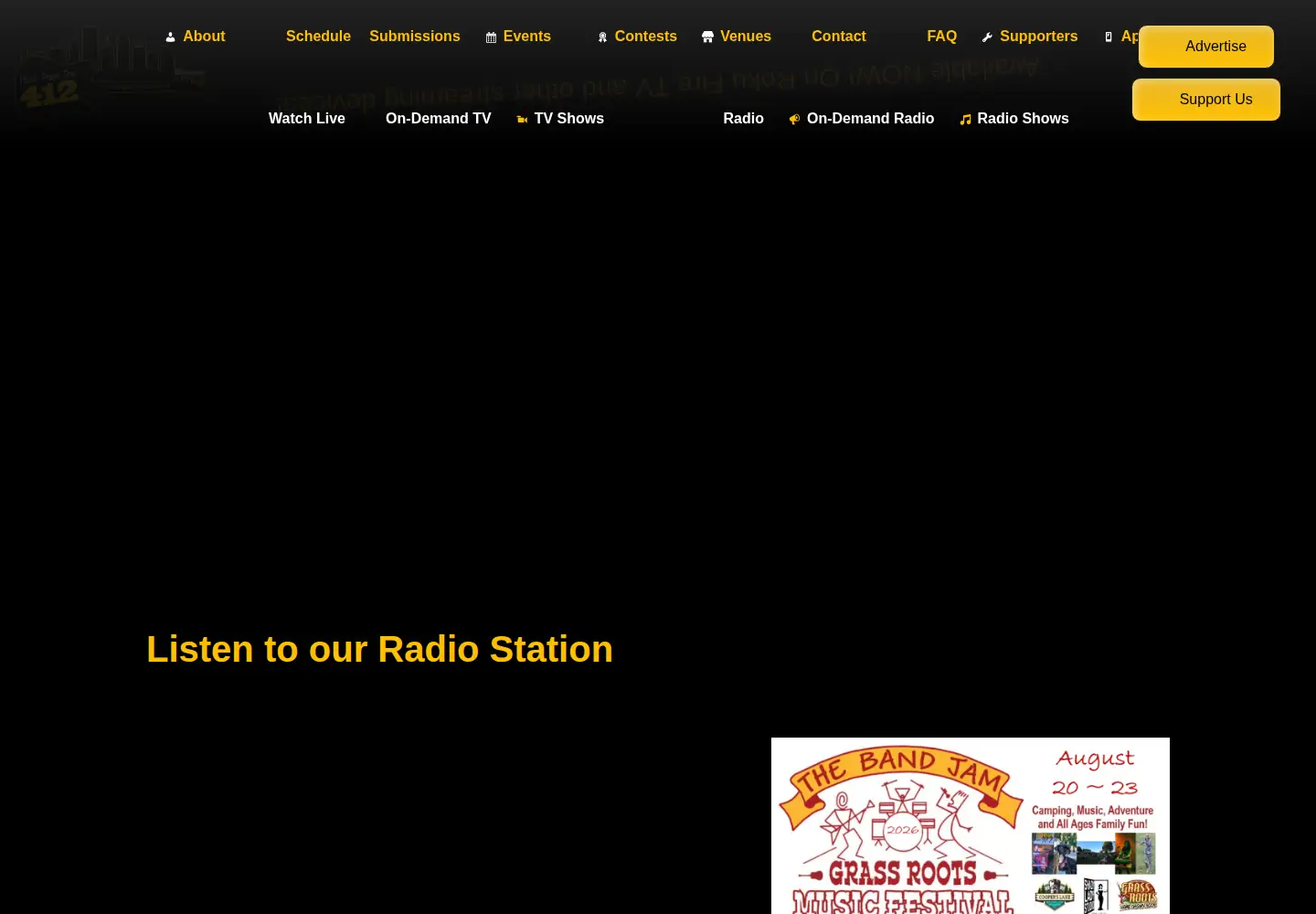 Captured homepage of musicfromthe412.com in the current scan