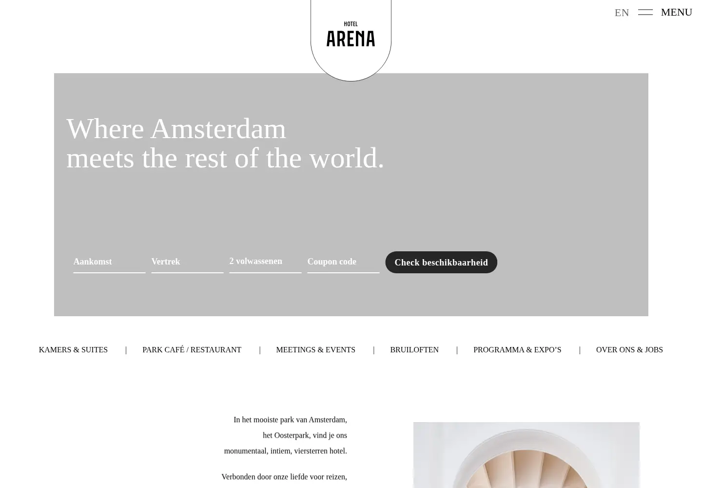 Screenshot of hotelarena.nl