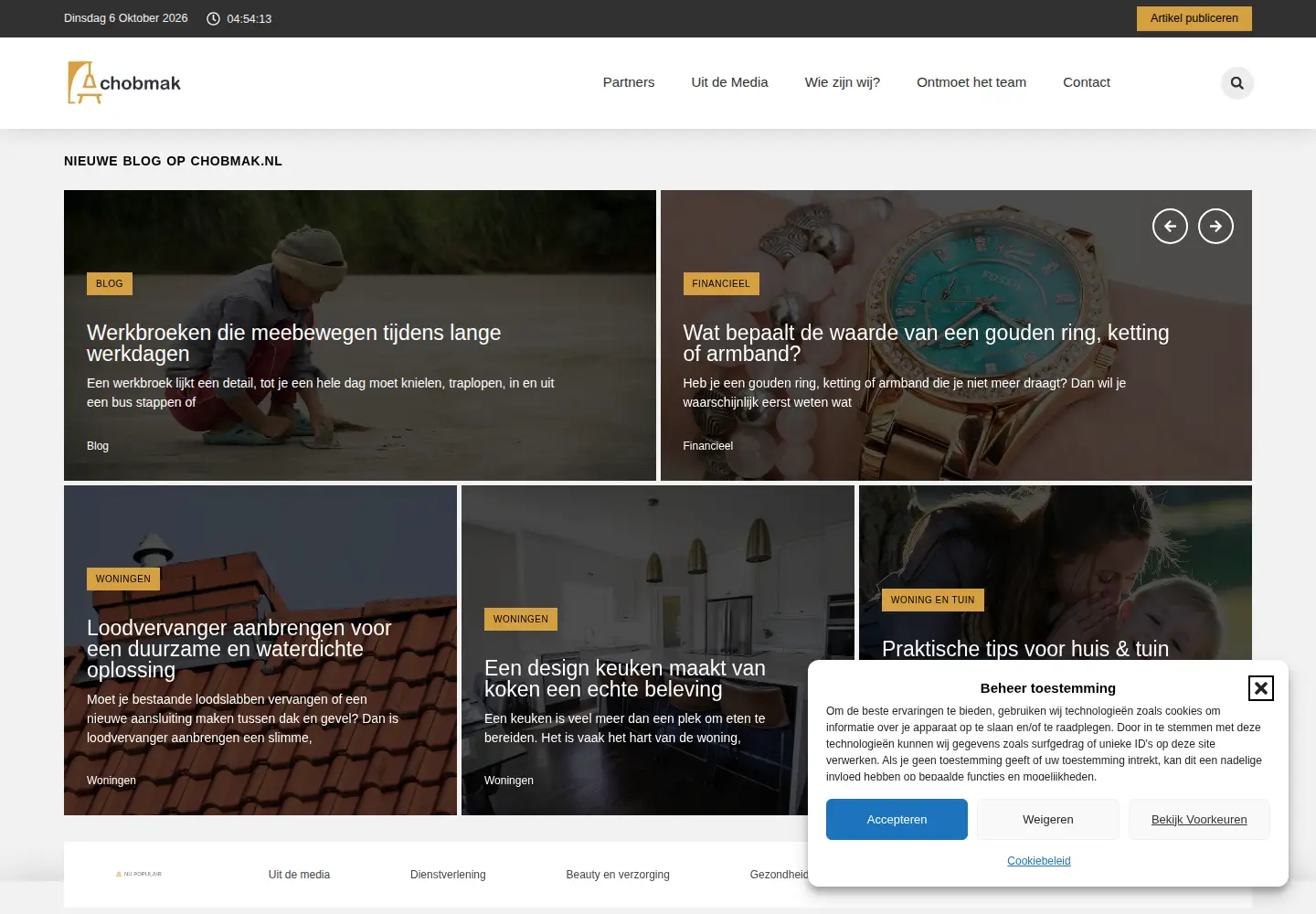 Screenshot of chobmak.nl