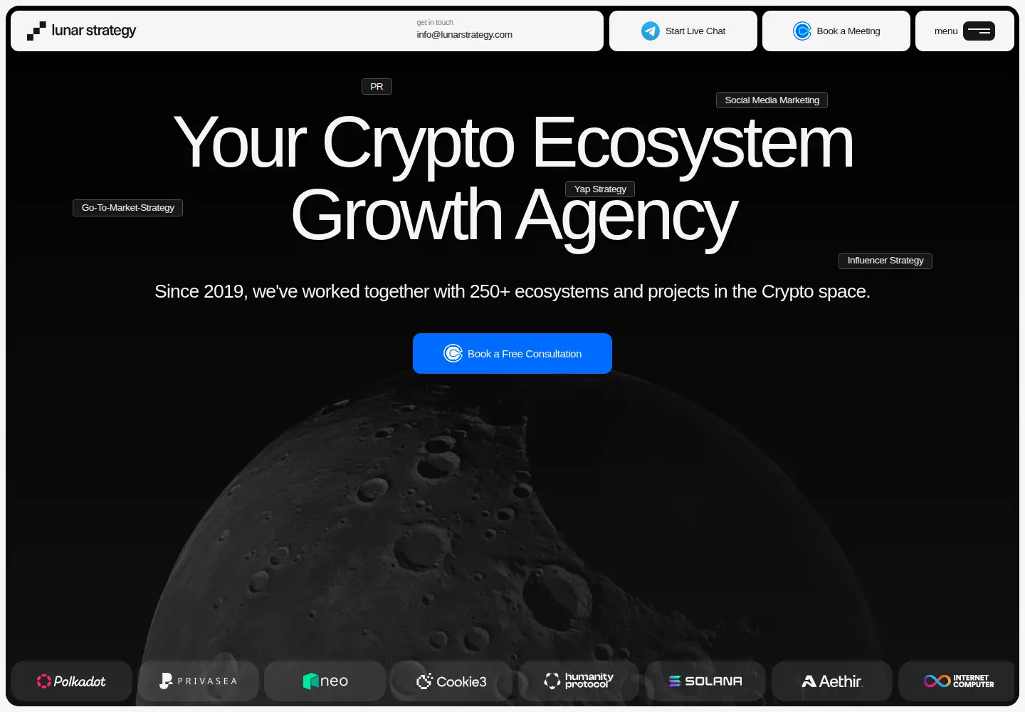 Captured homepage of lunarstrategy.com in the current scan