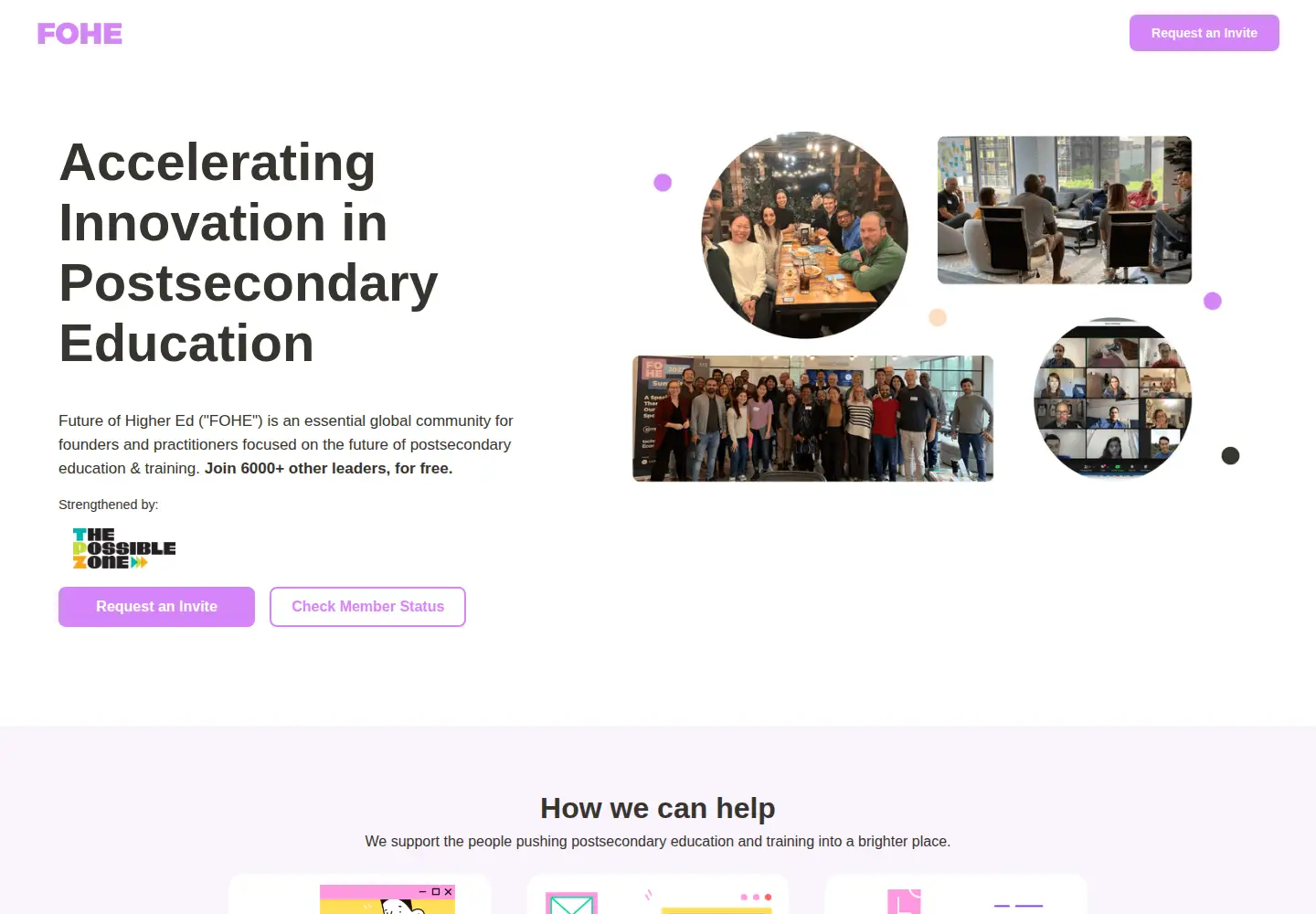 Captured homepage of fohe.org in the current scan