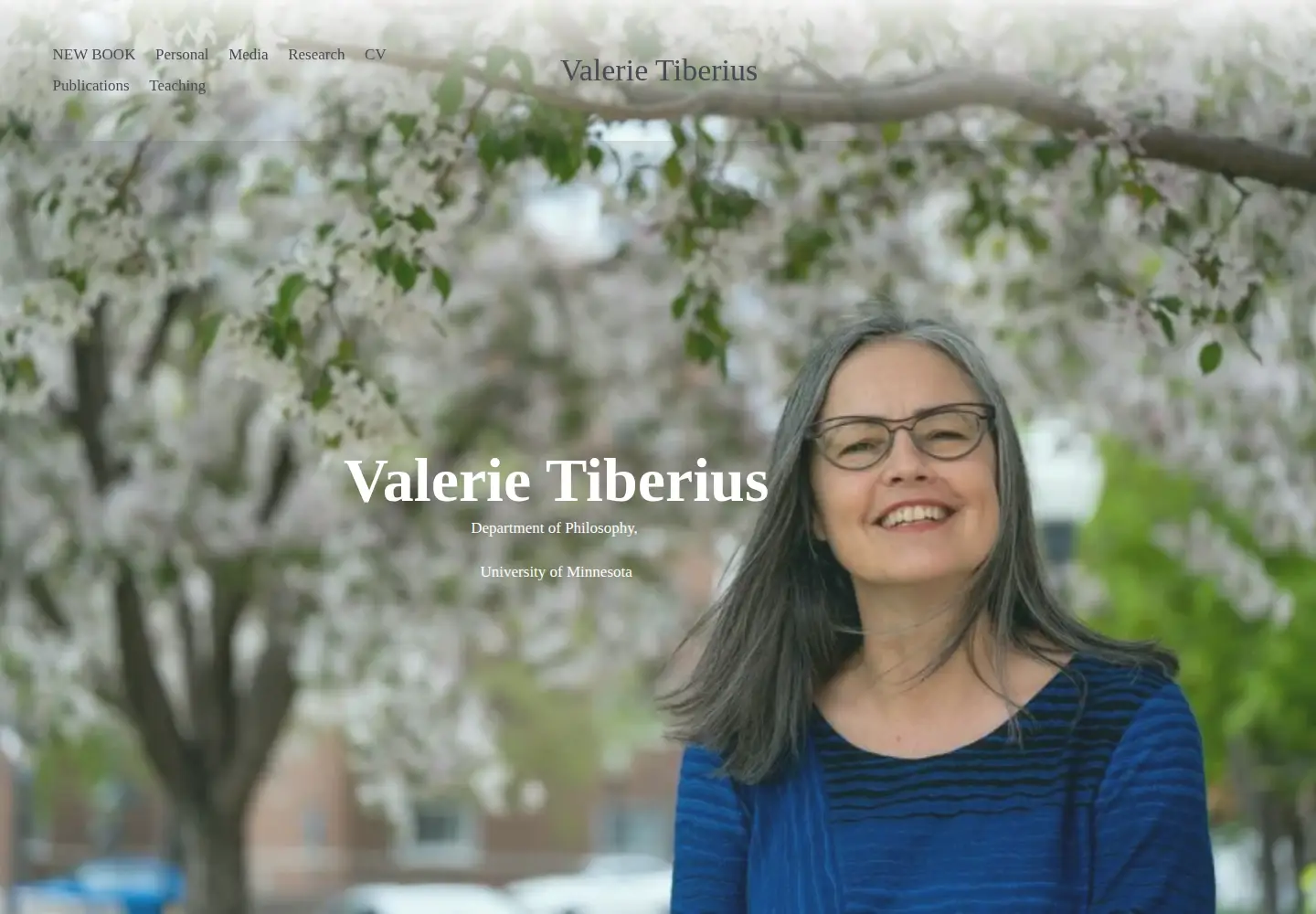 Captured homepage of valerietiberius.com in the current scan