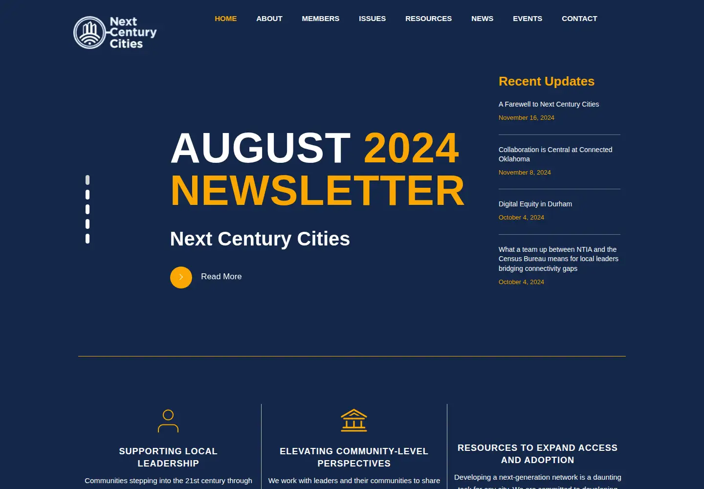 Screenshot of nextcenturycities.org
