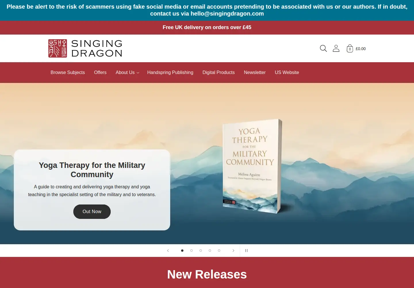 Captured homepage of singingdragon.com in the current scan