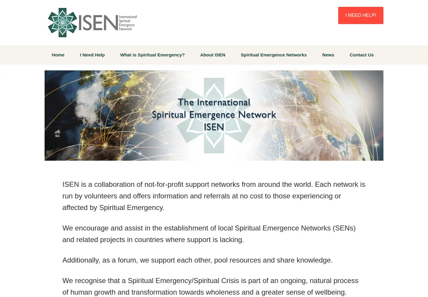 Screenshot of spiritualemergencenetwork.org