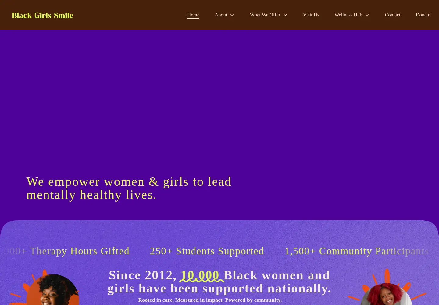 Screenshot of blackgirlssmile.org