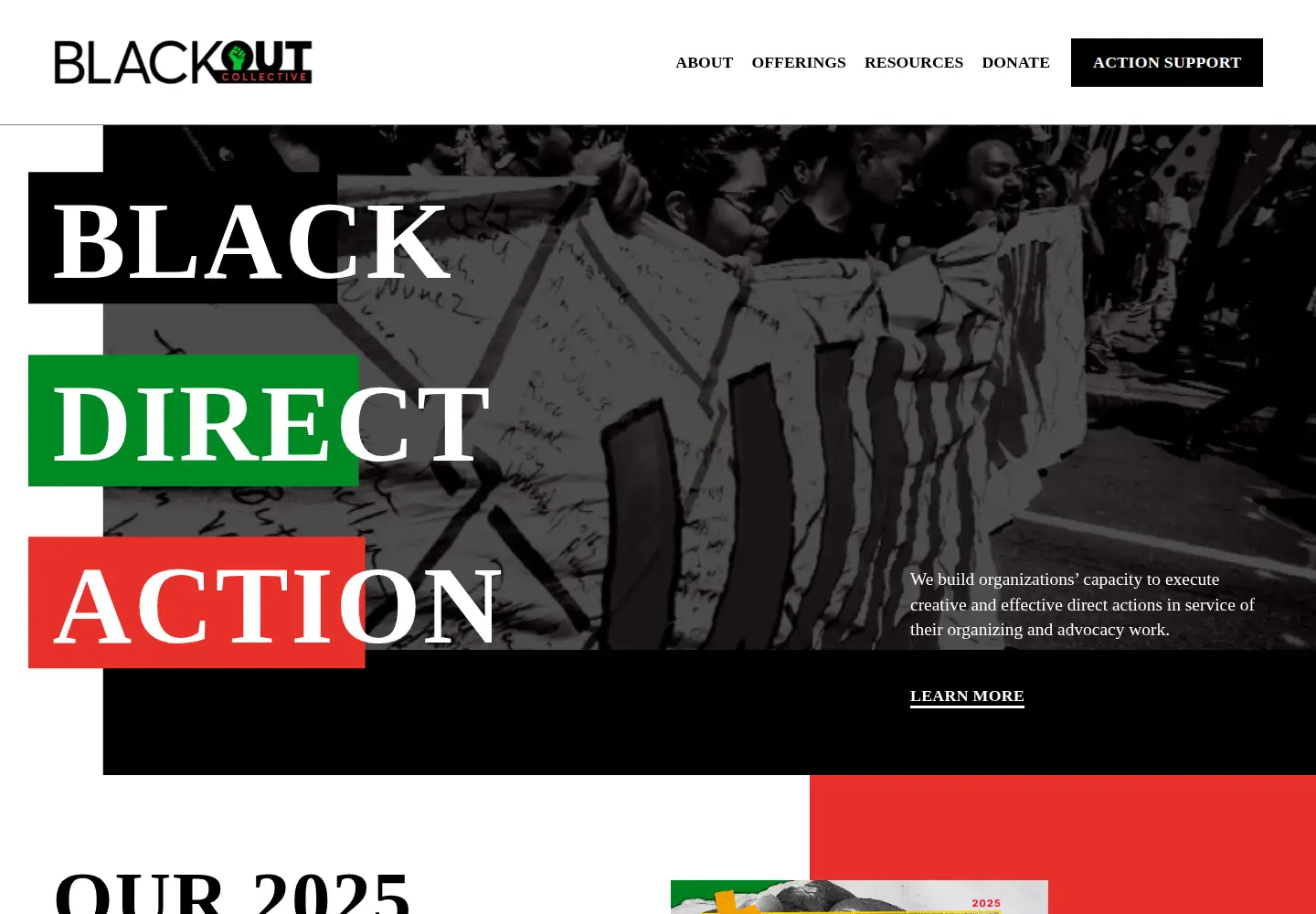 Screenshot of blackoutcollective.org