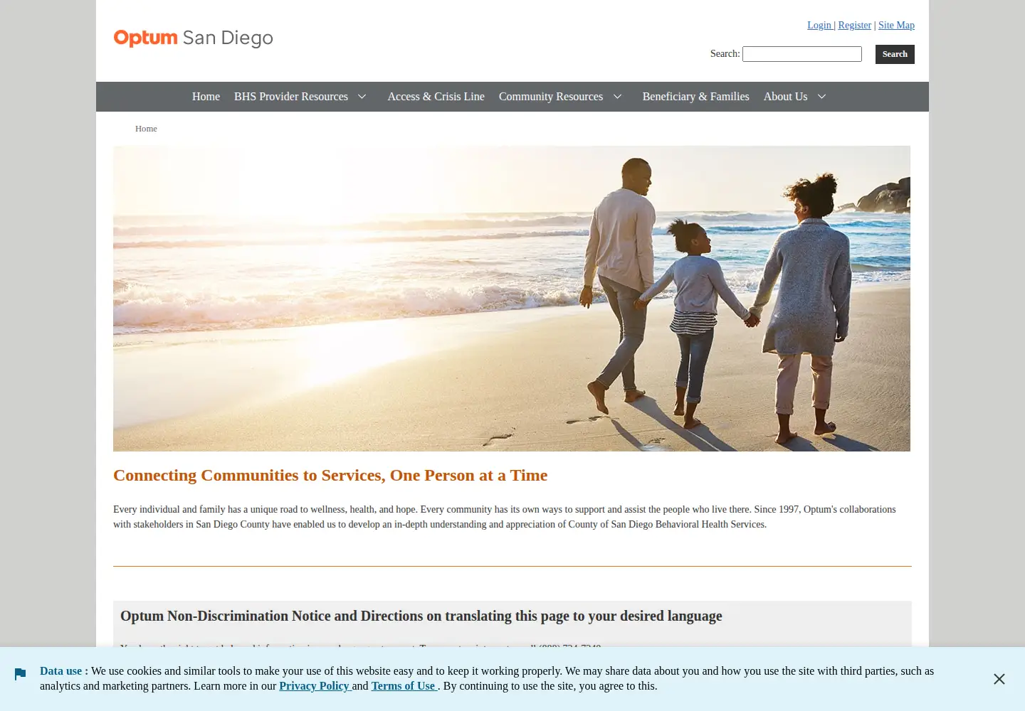 Screenshot of optumsandiego.com