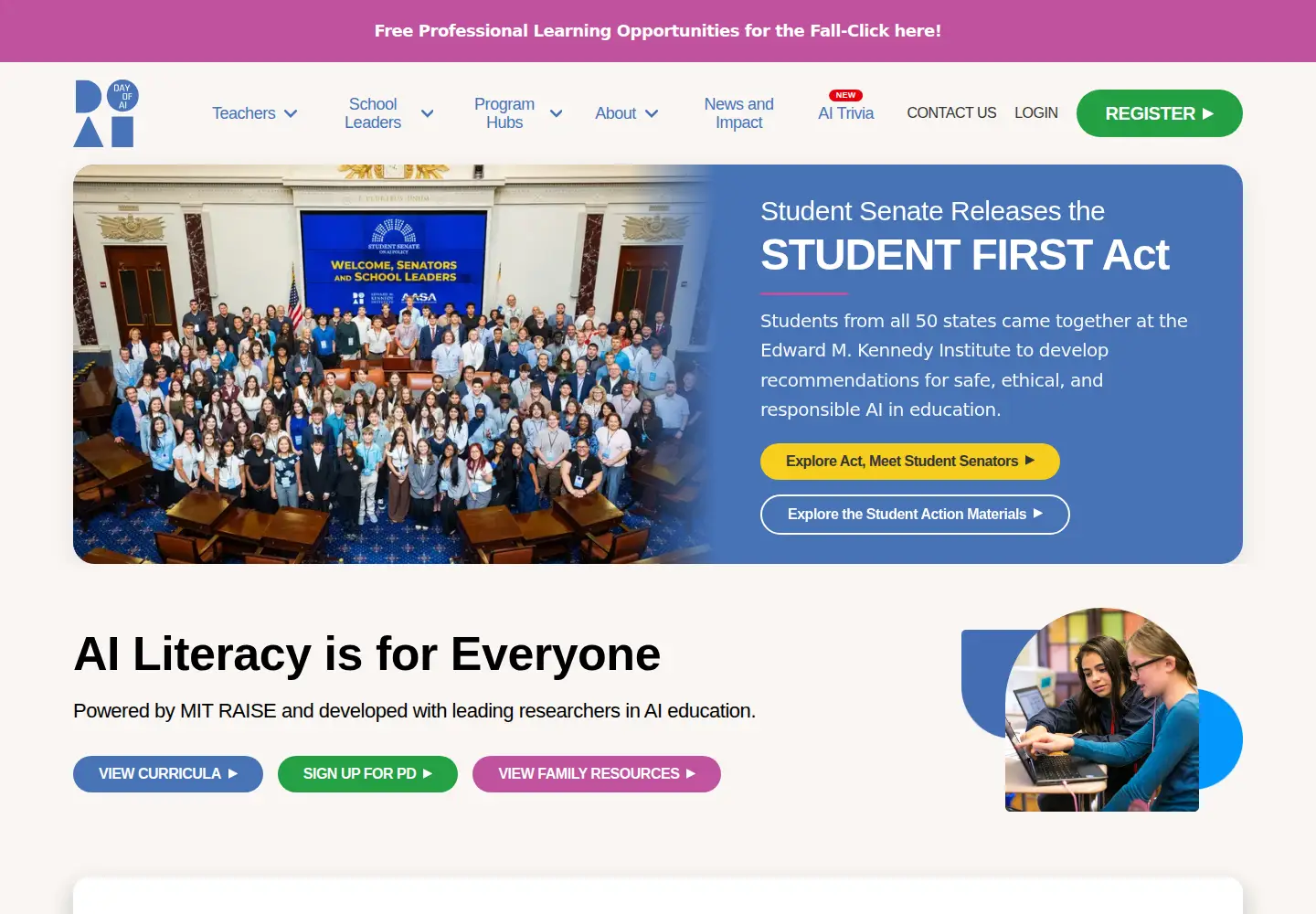 Captured homepage of dayofaiusa.org in the current scan