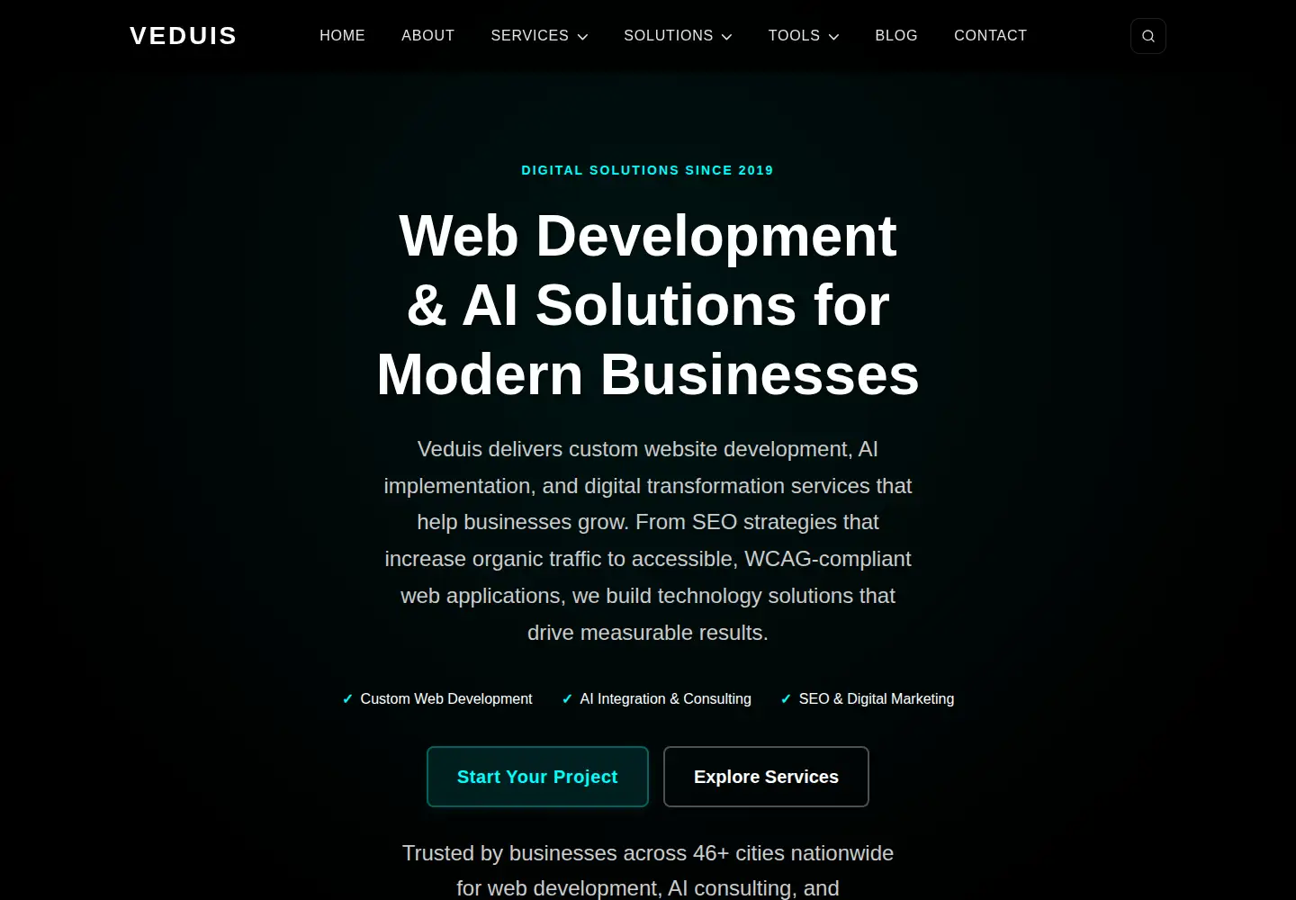 Captured homepage of veduis.com in the current scan
