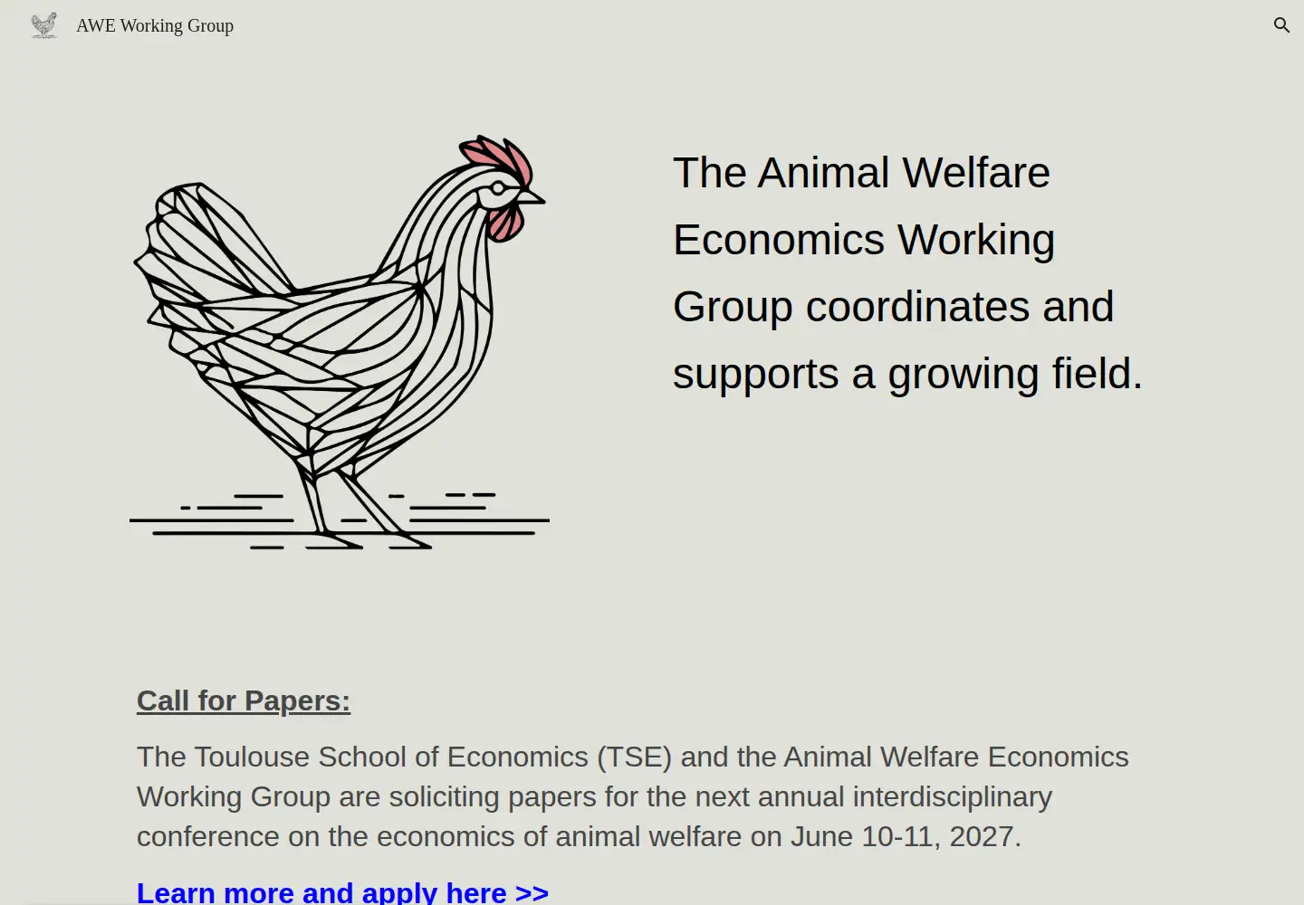 Captured homepage of aw-econ.org in the current scan