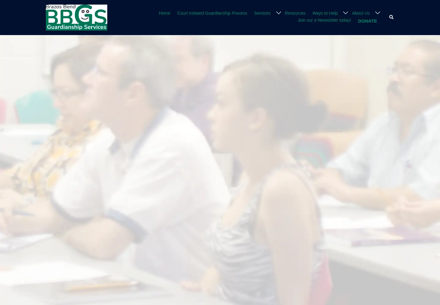 Captured homepage of brazosbendguardianship.org in the current scan