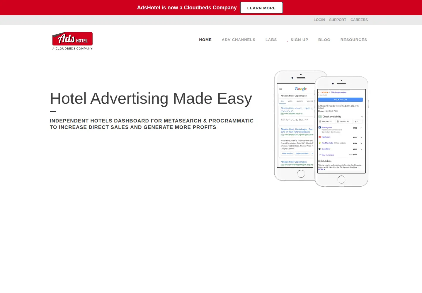 Screenshot of adshotel.com