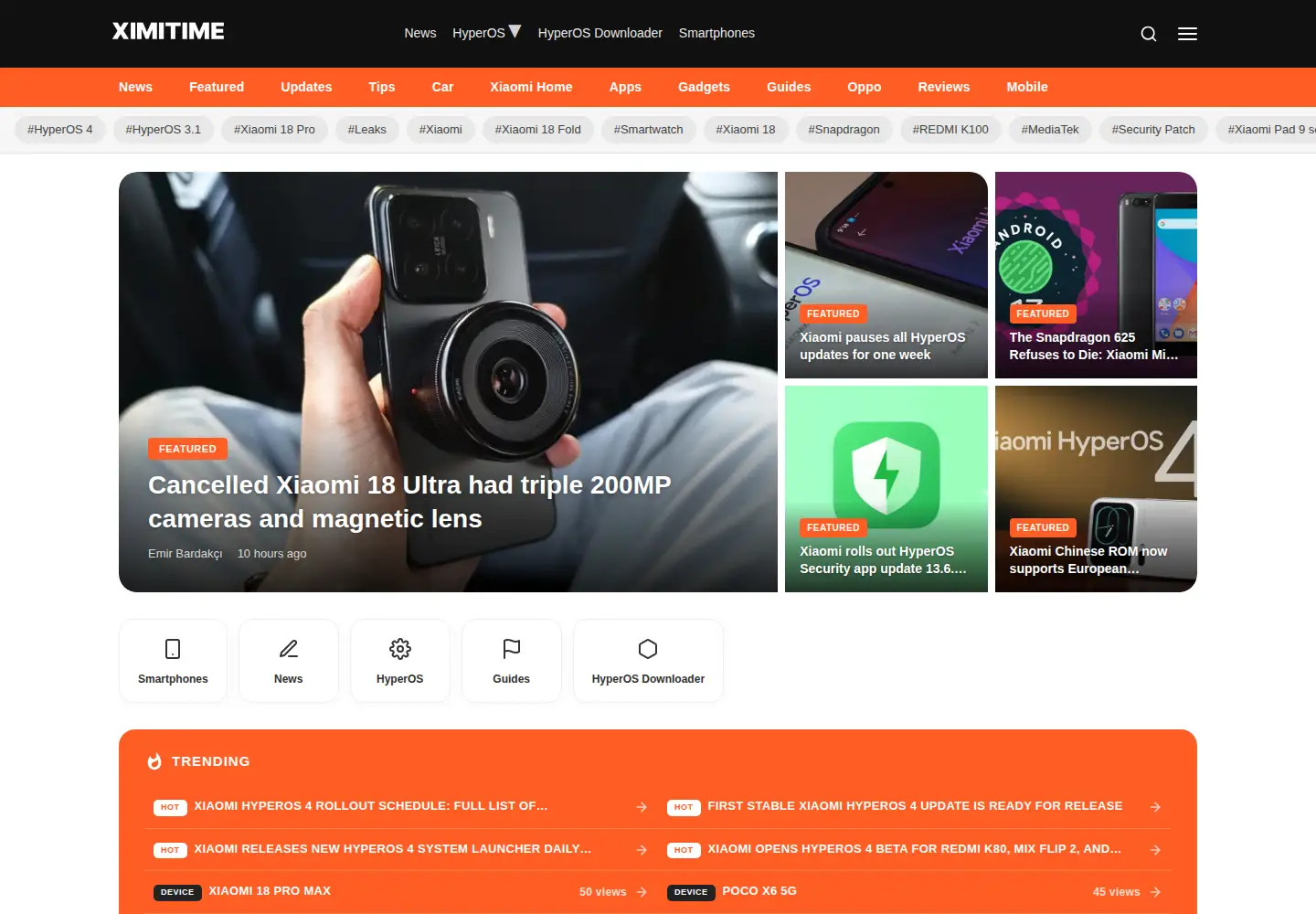 Captured homepage of ximitime.com in the current scan