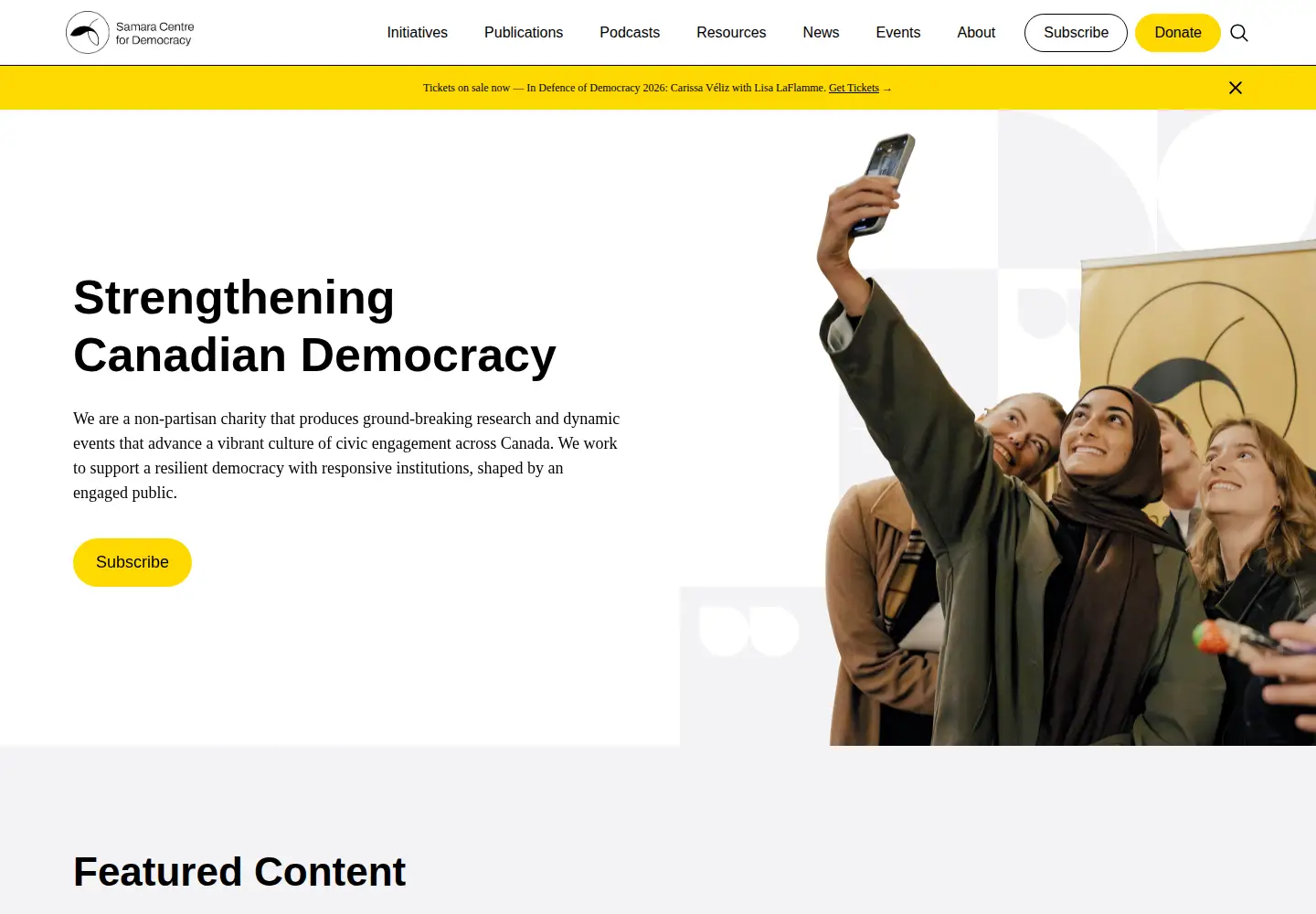 Captured homepage of samaracentre.ca in the current scan