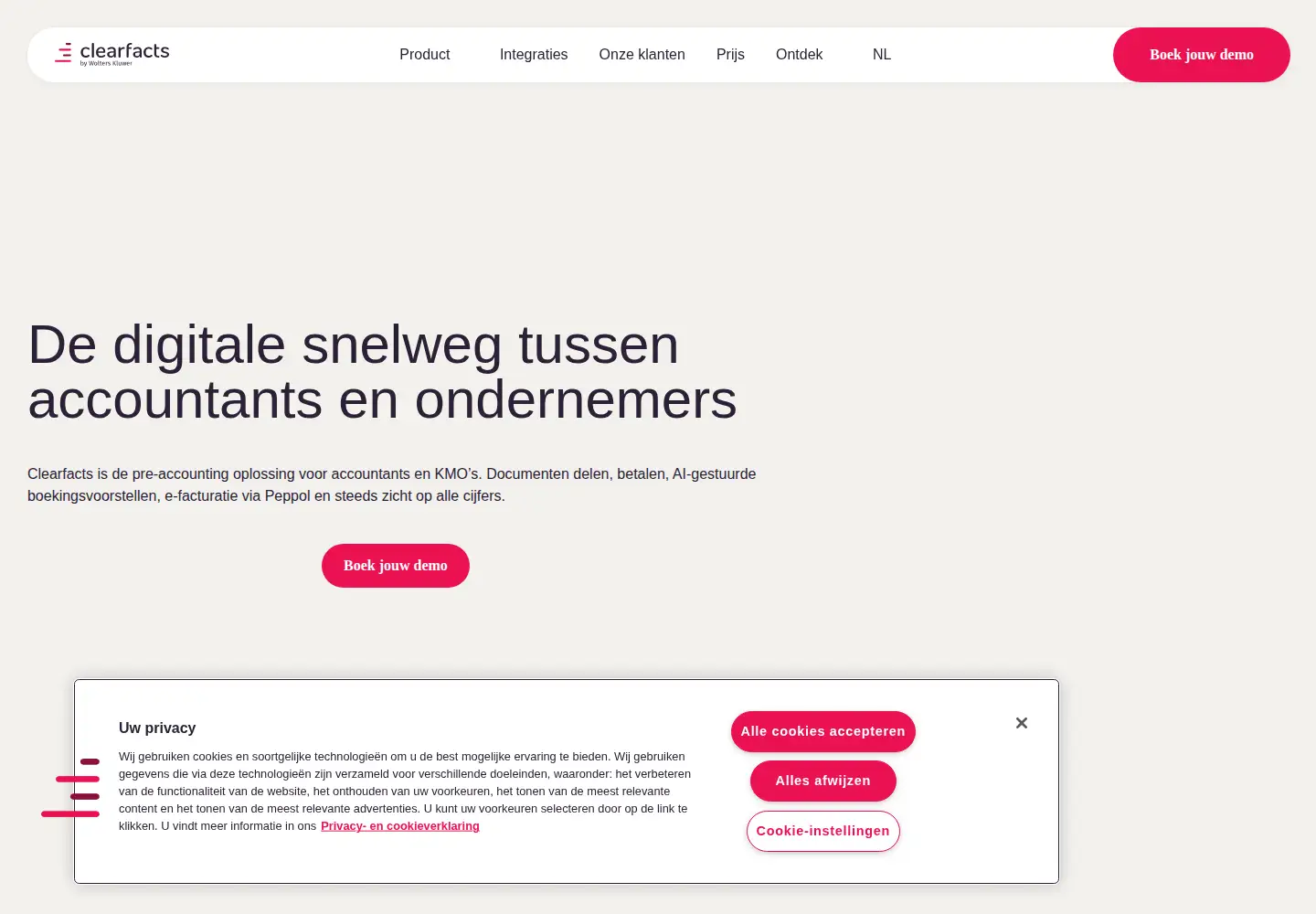 Screenshot of clearfacts.be