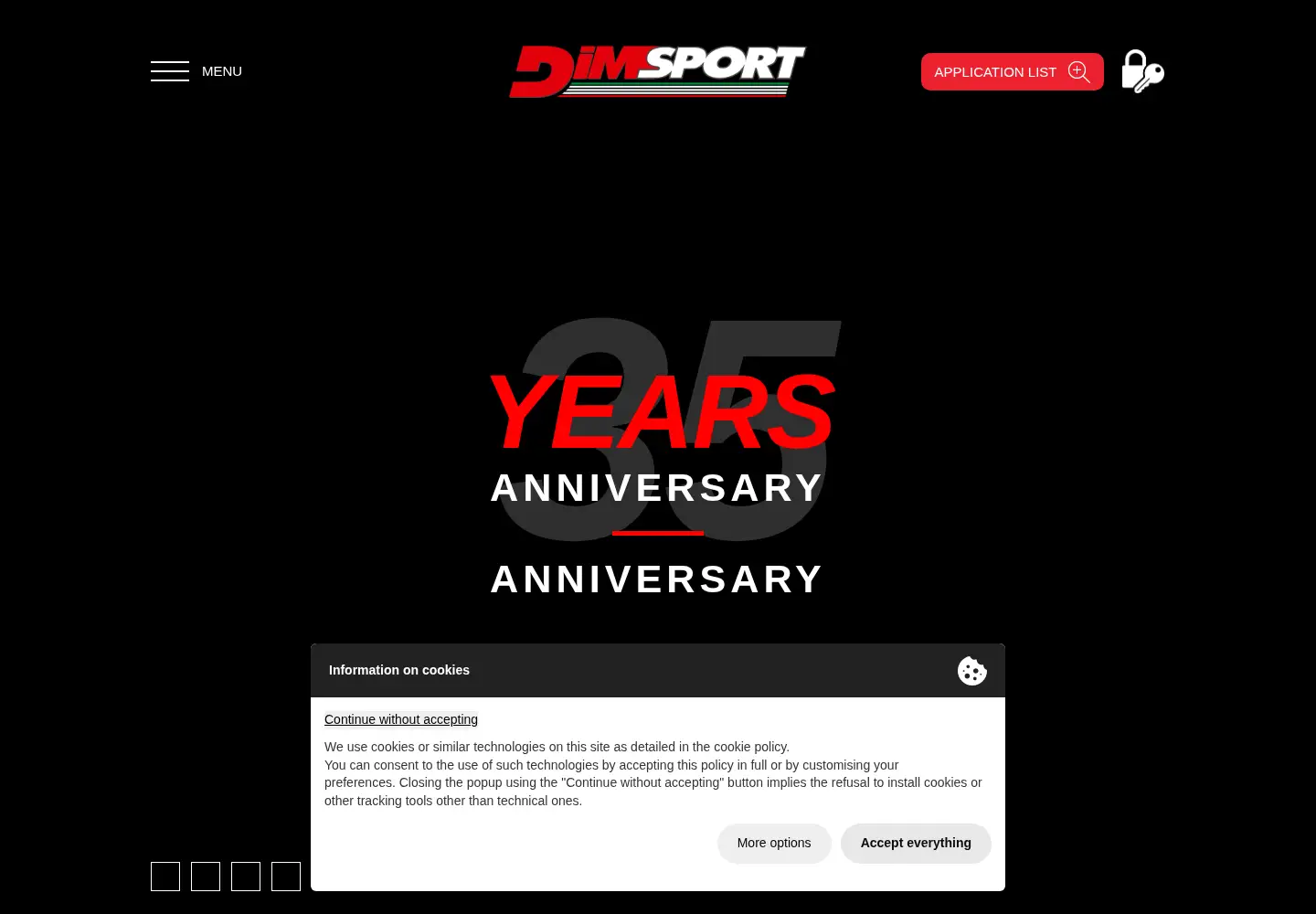 Captured homepage of dimsport.it in the current scan