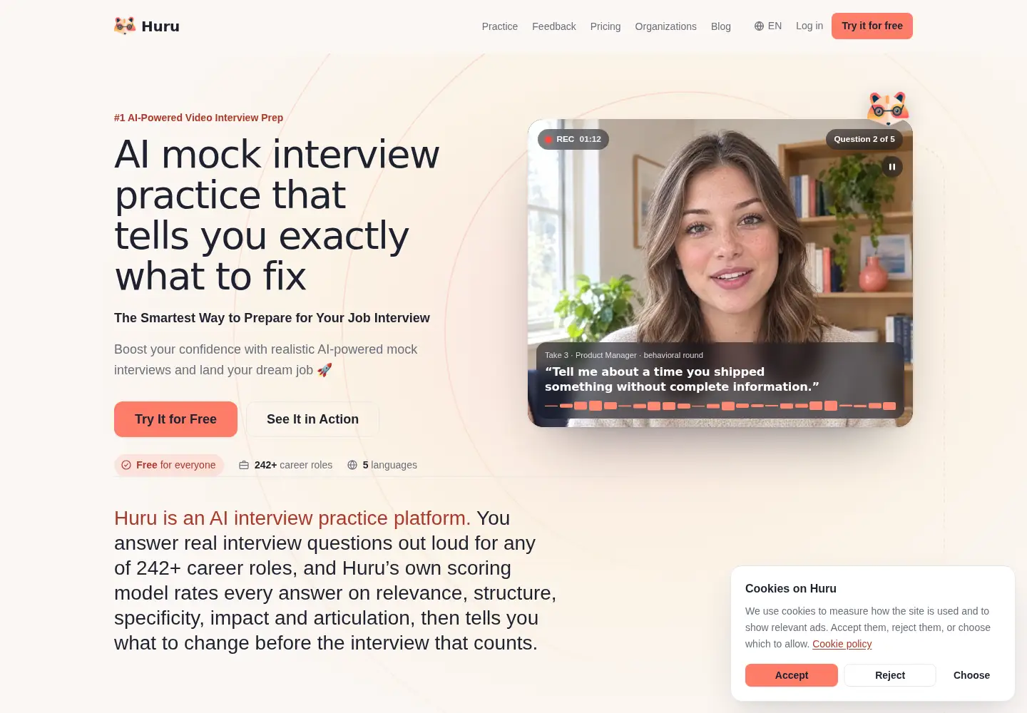 Screenshot of huru.ai