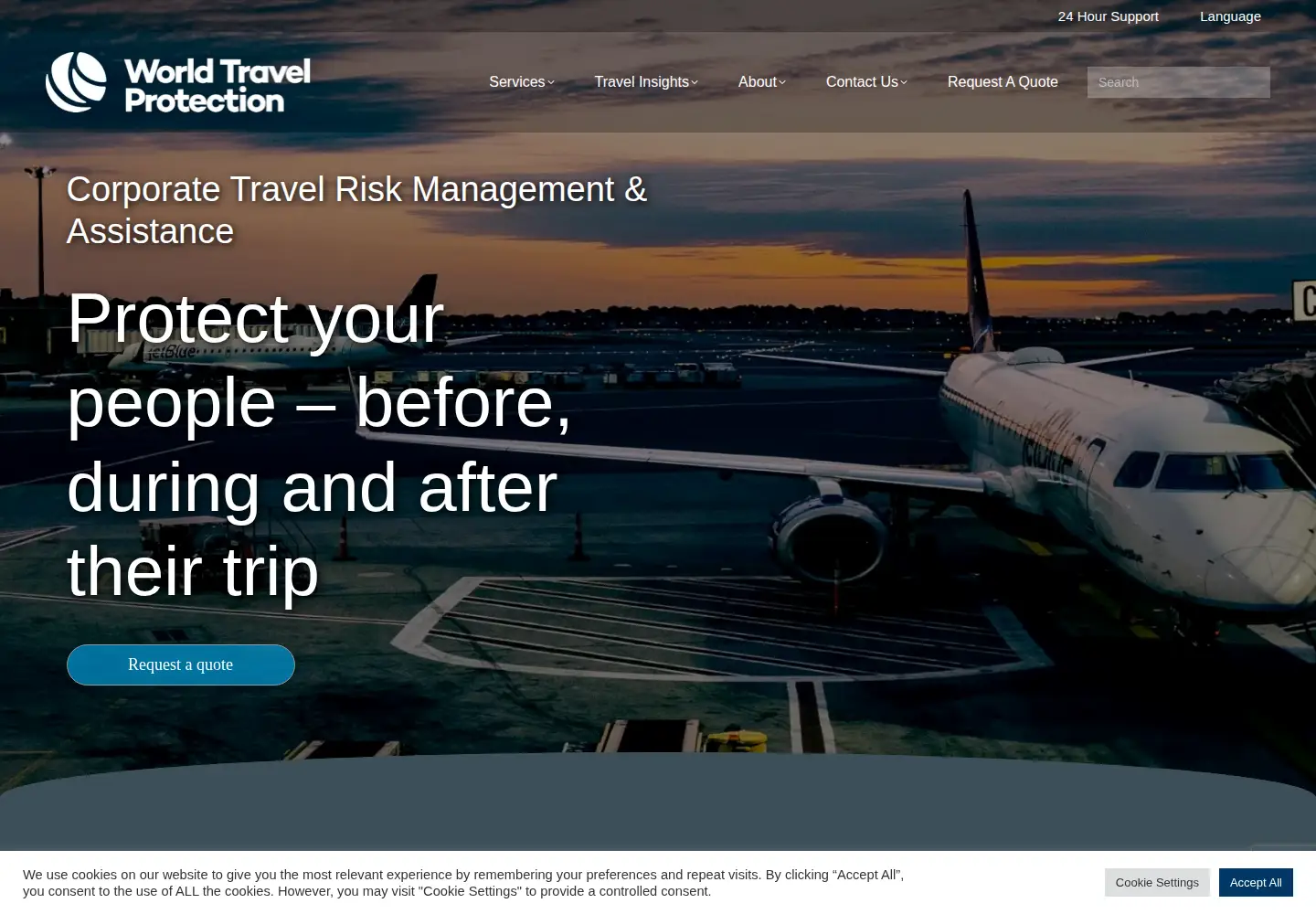 Screenshot of worldtravelprotection.com