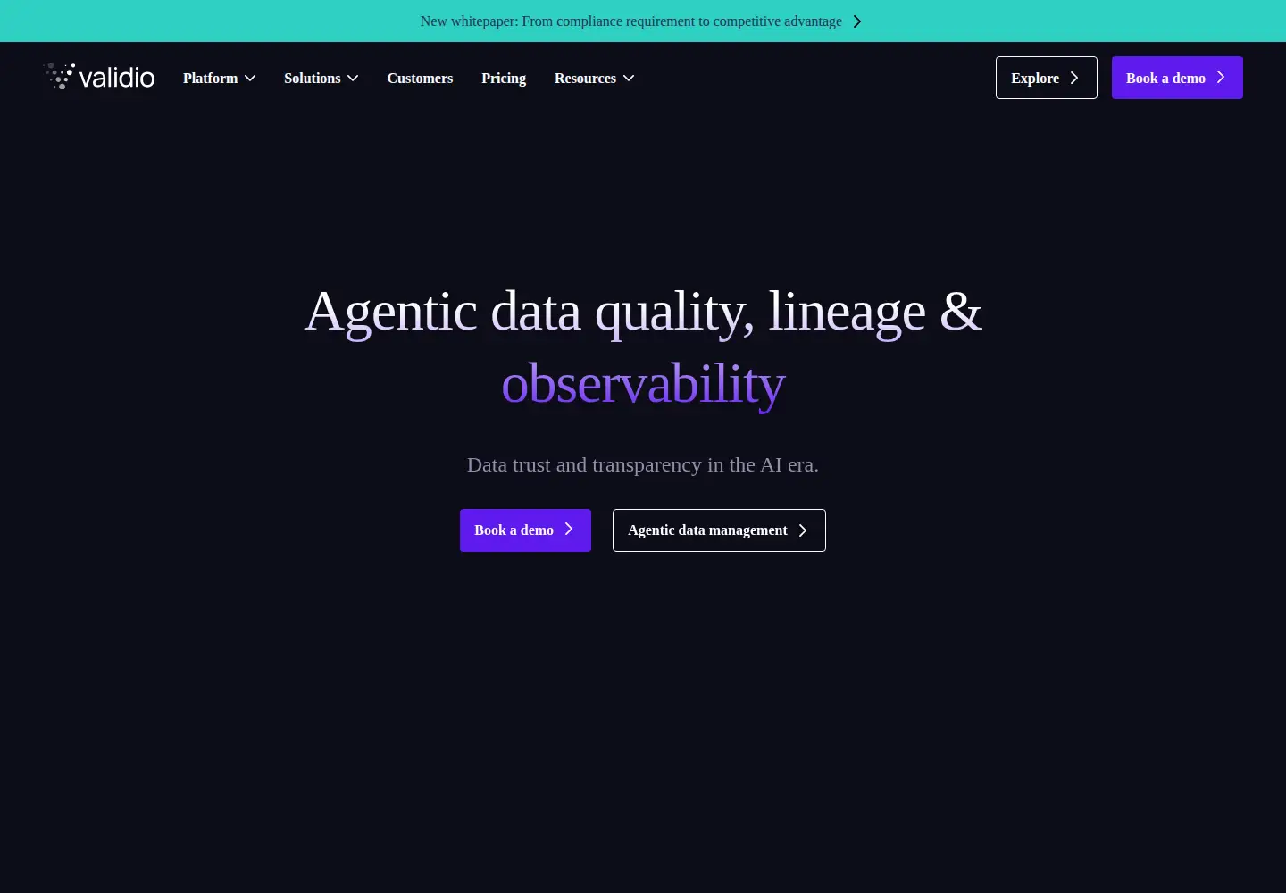 Captured homepage of validio.io in the current scan