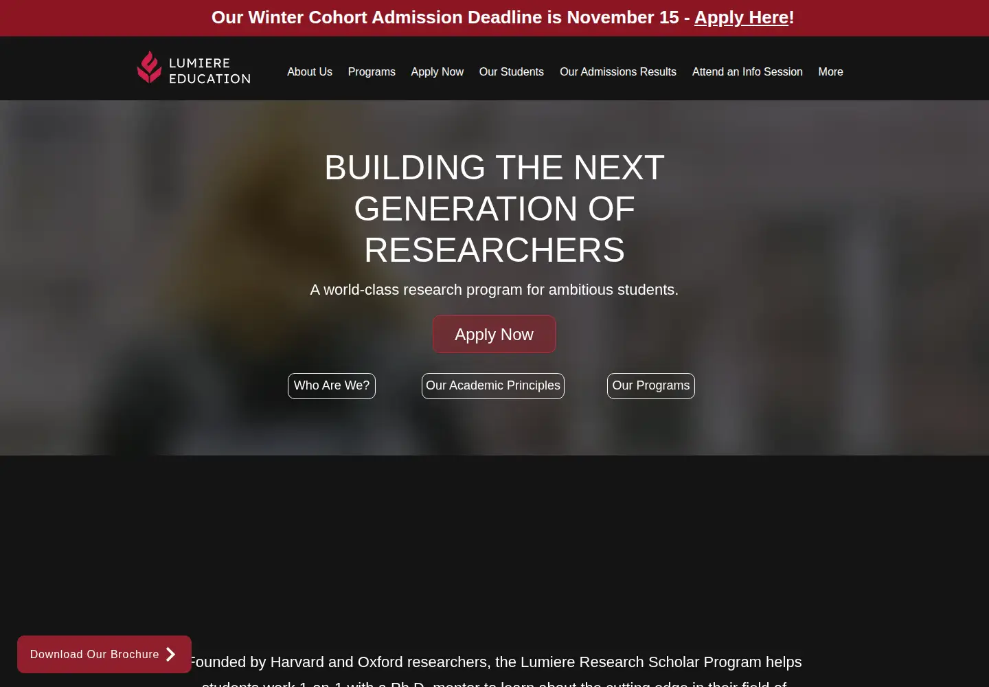 Screenshot of lumiere-education.com