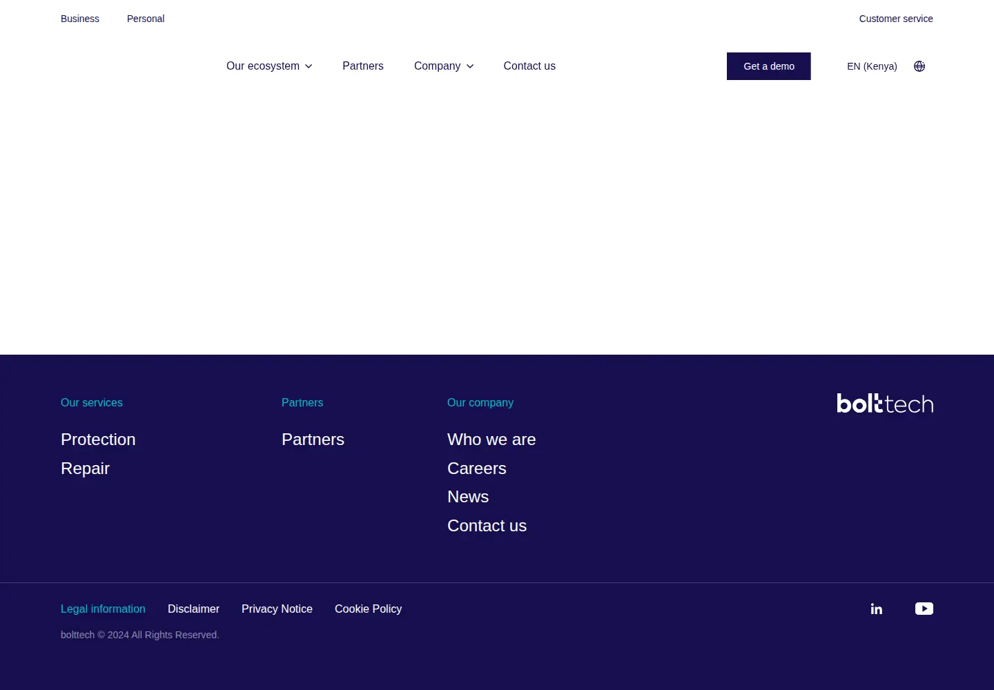 Captured homepage of mtek-services.com in the current scan