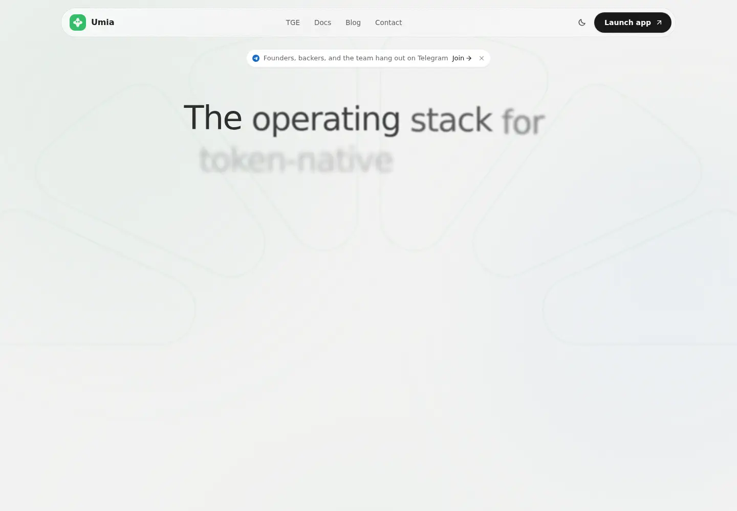 Screenshot of umia.finance