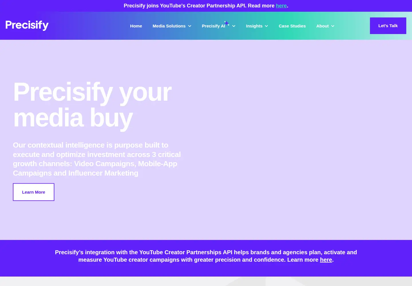 Captured homepage of precisify.com in the current scan