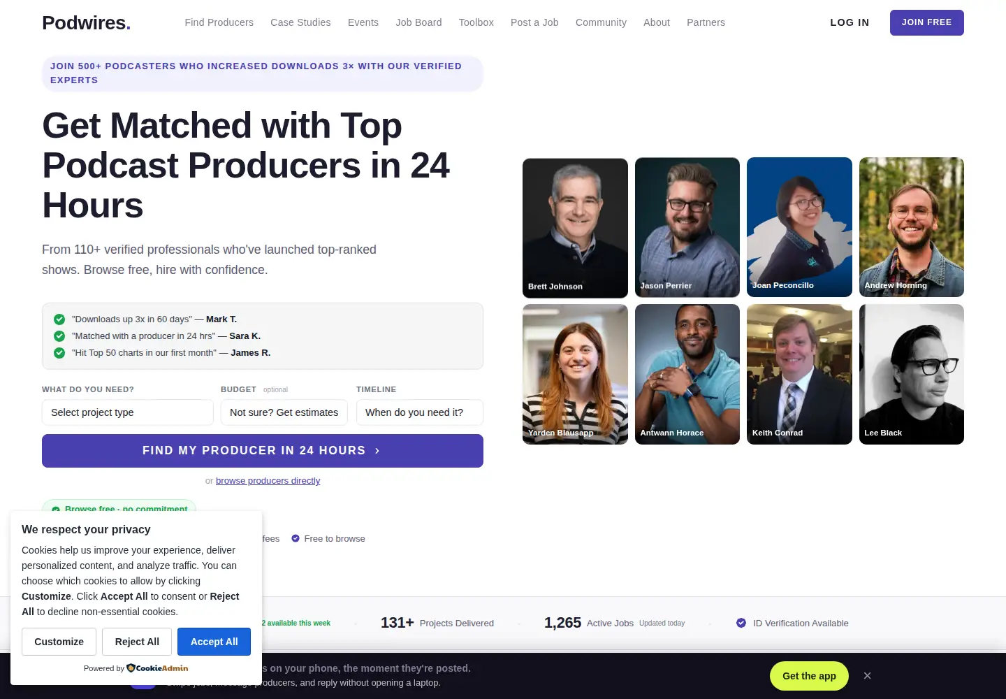 Screenshot of podwires.com