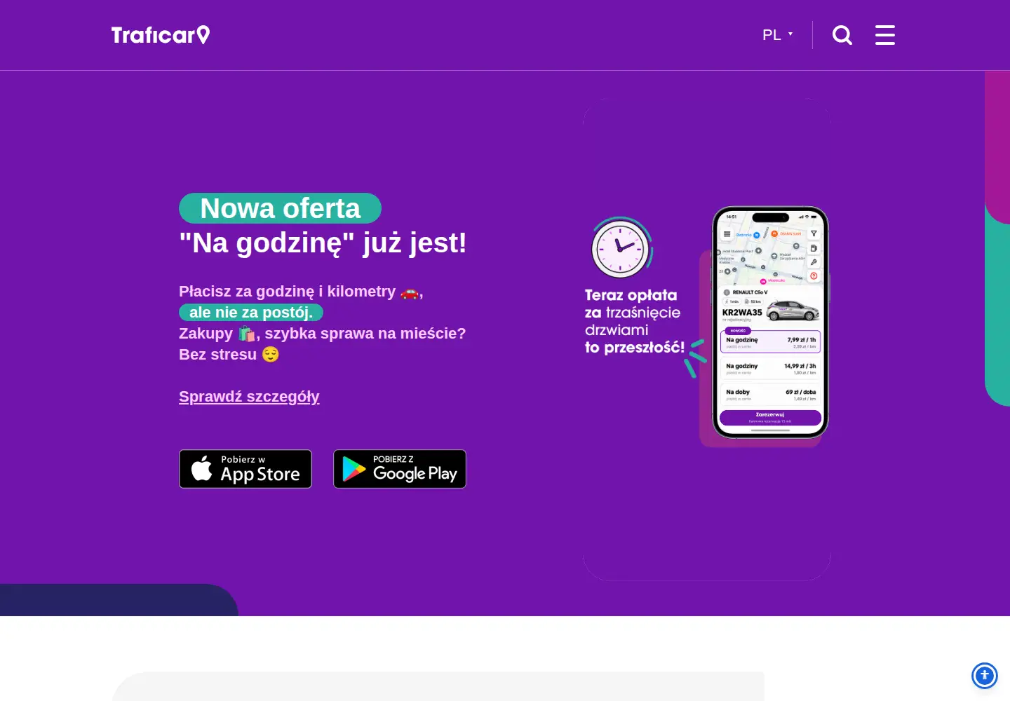 Screenshot of traficar.pl