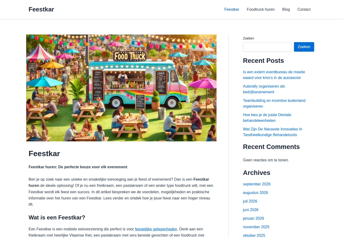 Screenshot of feestkar.be