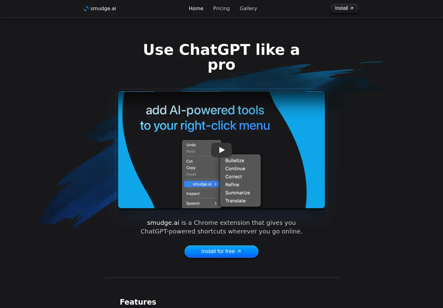 Screenshot of smudge.ai