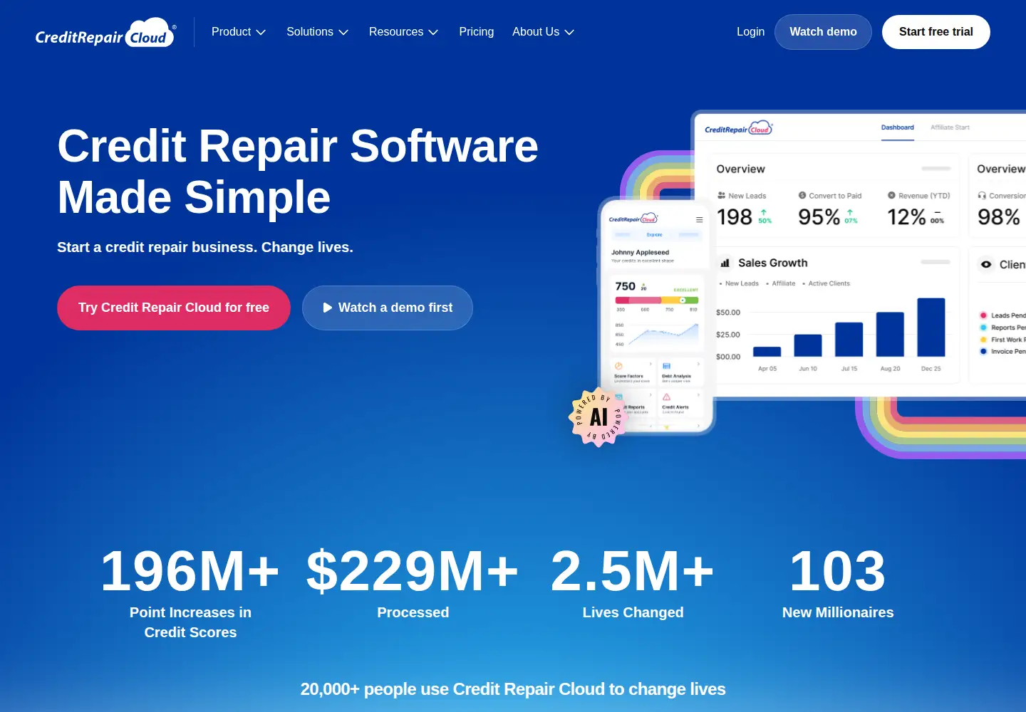 Screenshot of creditrepaircloud.com
