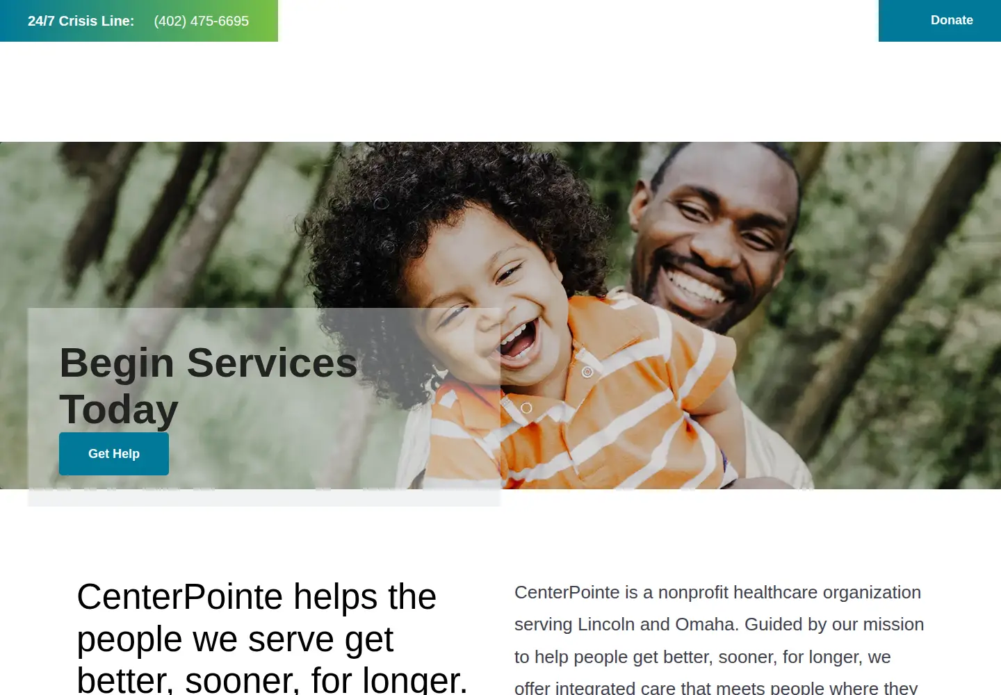 Captured homepage of centerpointe.org in the current scan