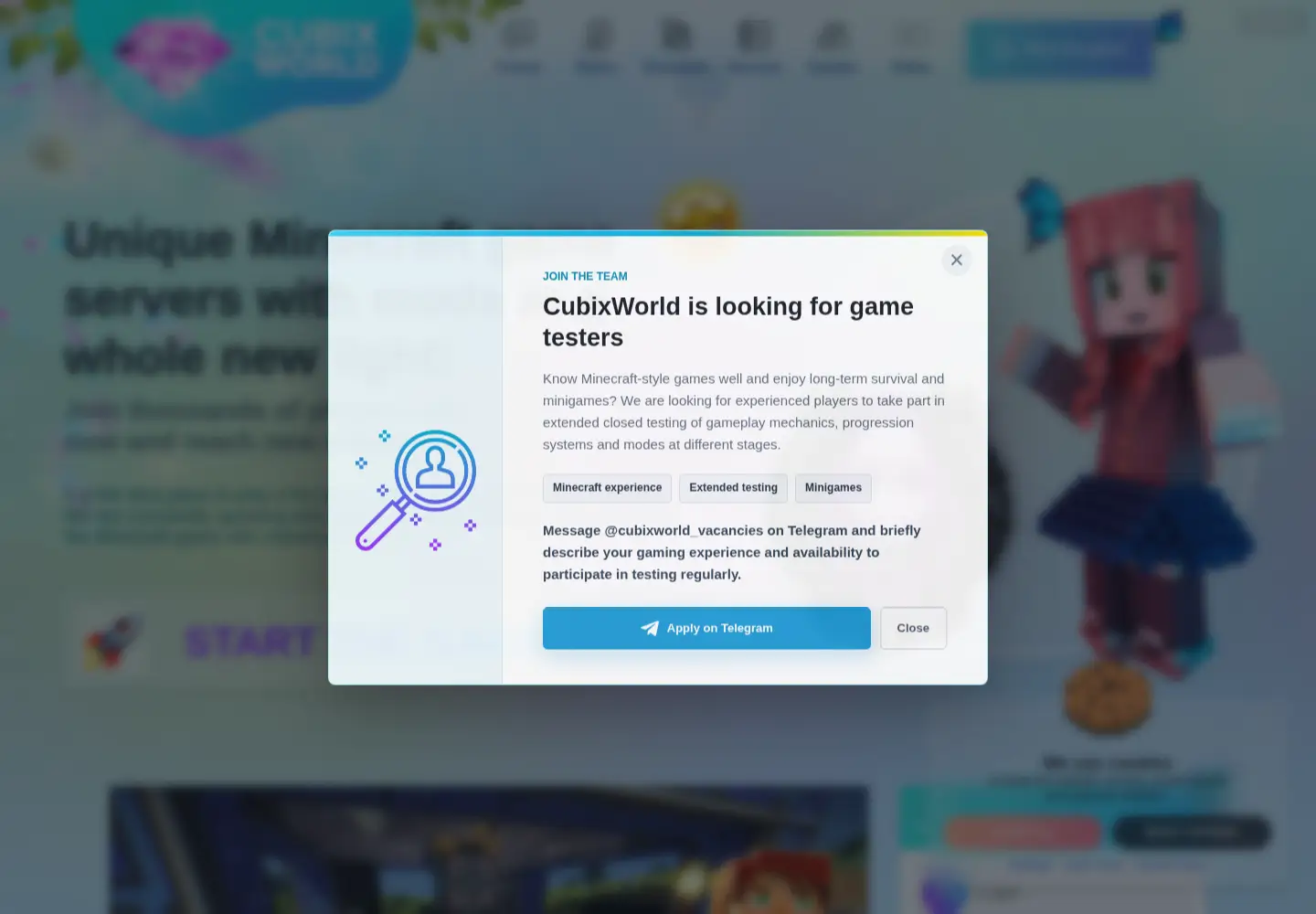 Captured homepage of cubixworld.net in the current scan