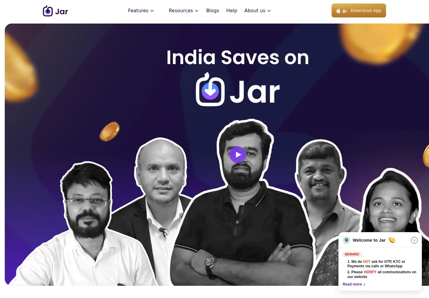 Screenshot of myjar.app