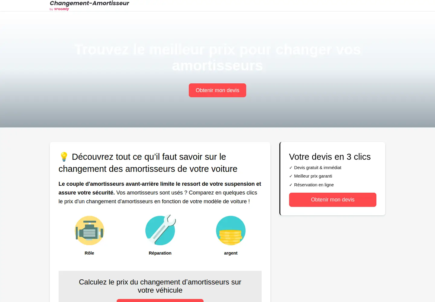 Screenshot of changement-amortisseur.fr
