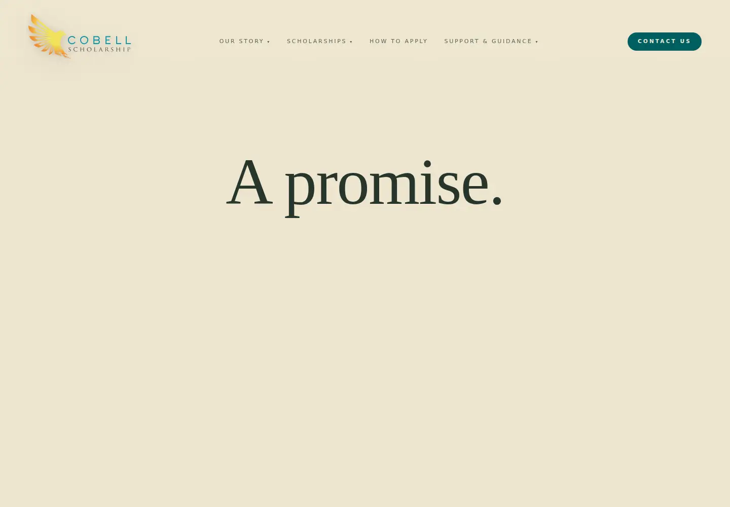 Captured homepage of cobellscholar.org in the current scan