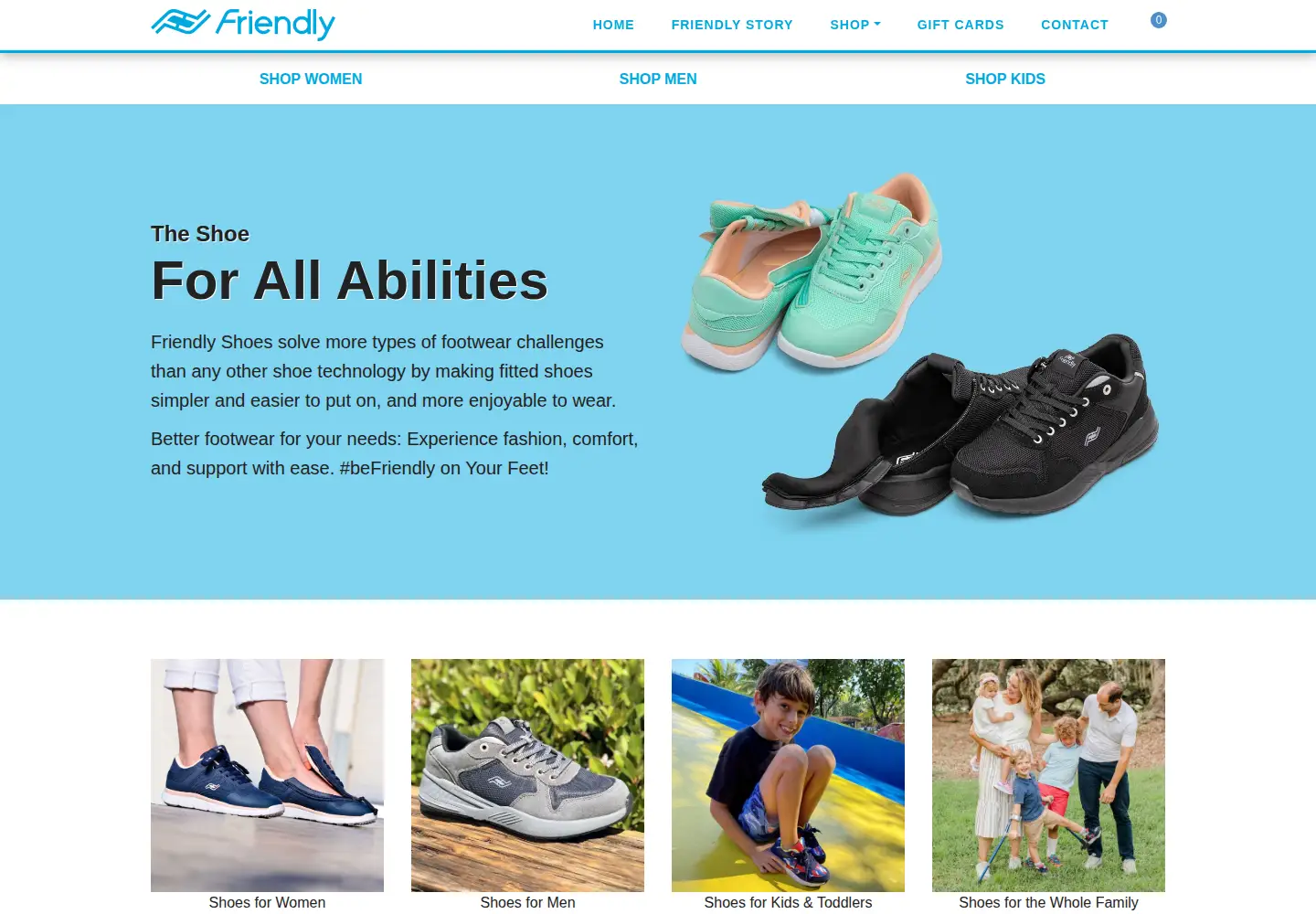 Screenshot of friendlyshoes.com