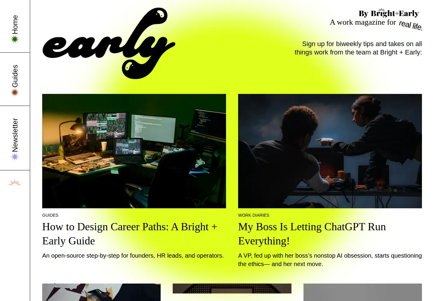 Captured homepage of earlymagazine.com in the current scan