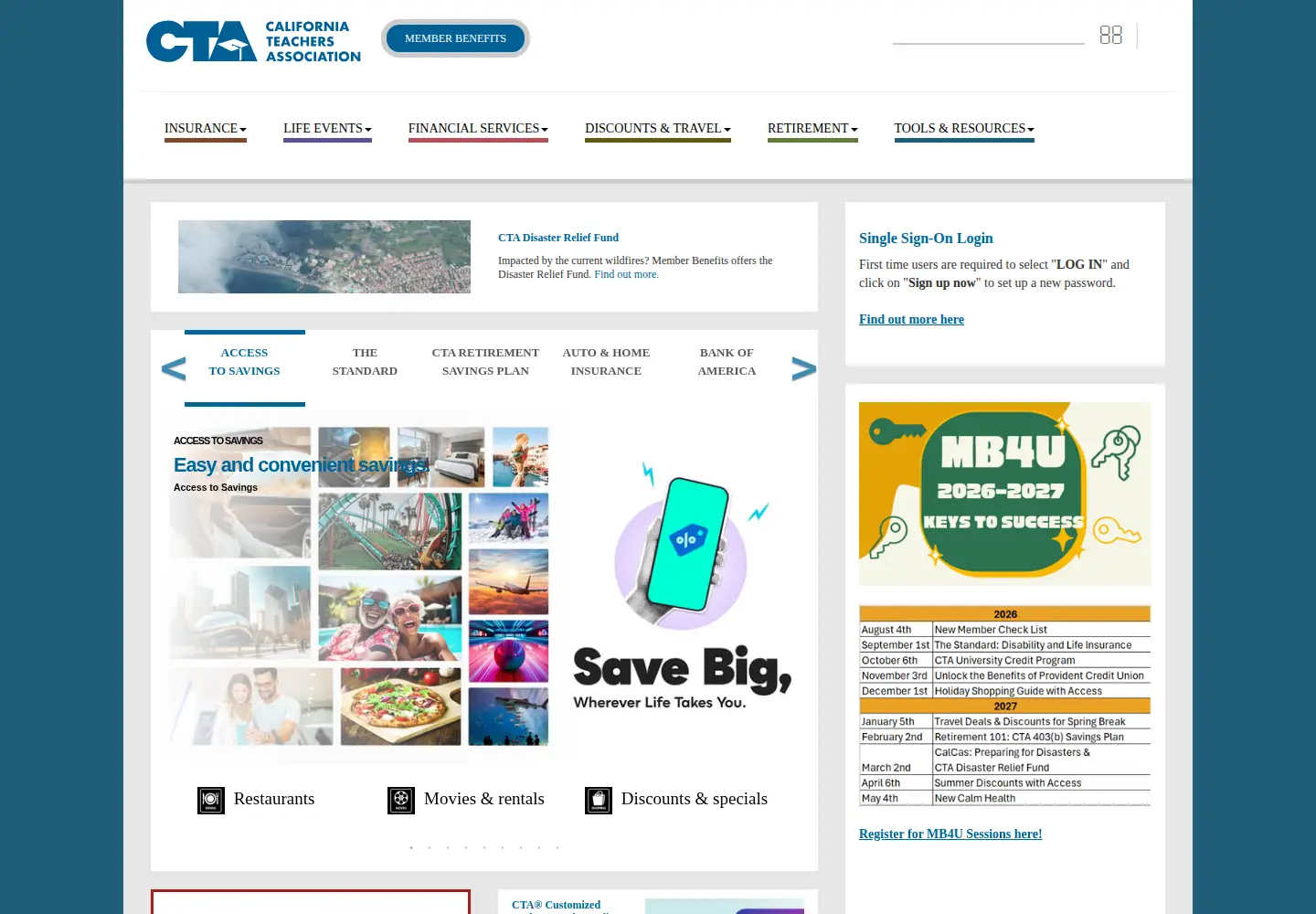 Screenshot of ctamemberbenefits.org