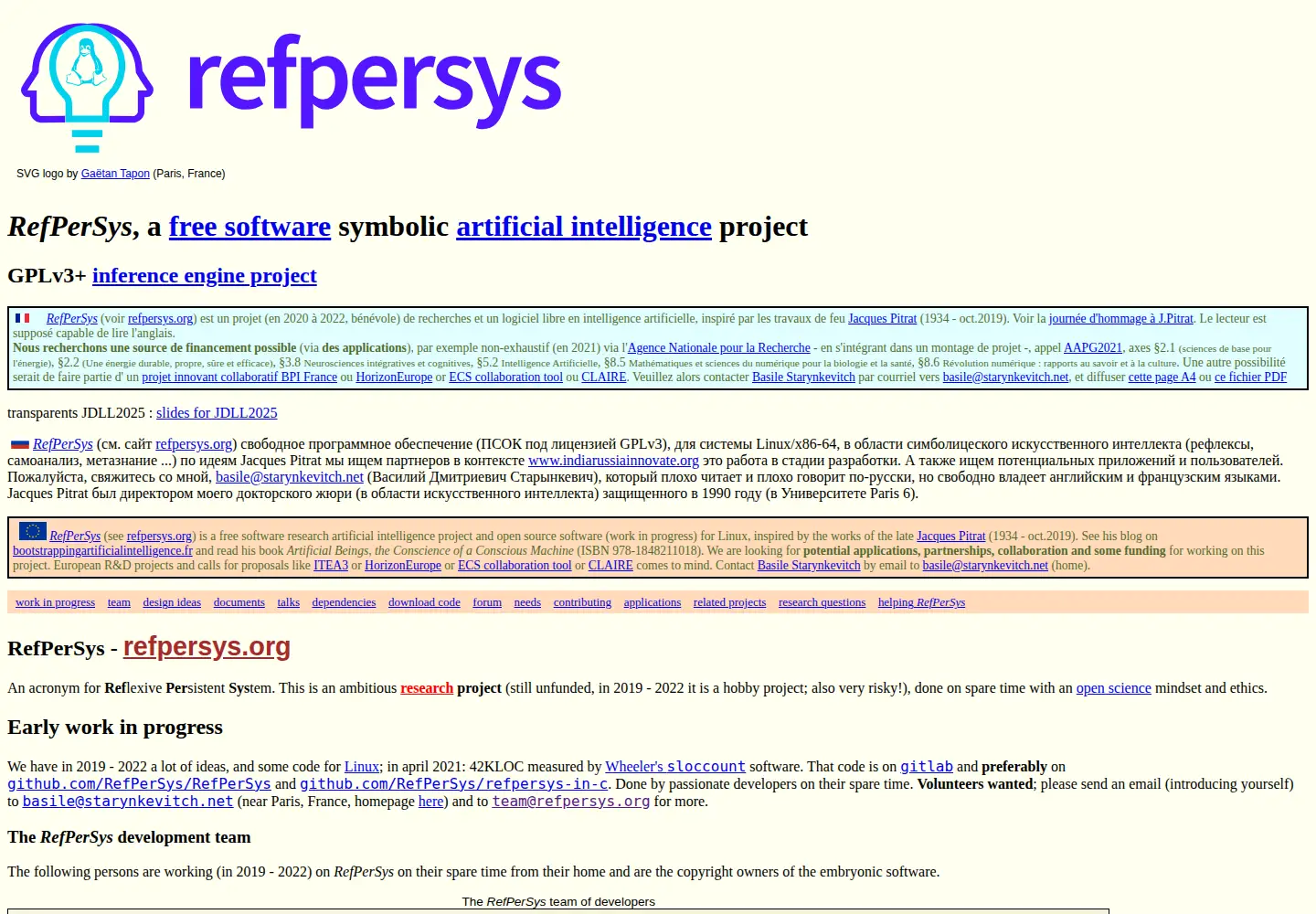 Screenshot of refpersys.org