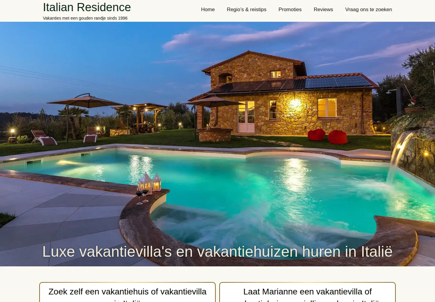 Screenshot of italianresidence.nl