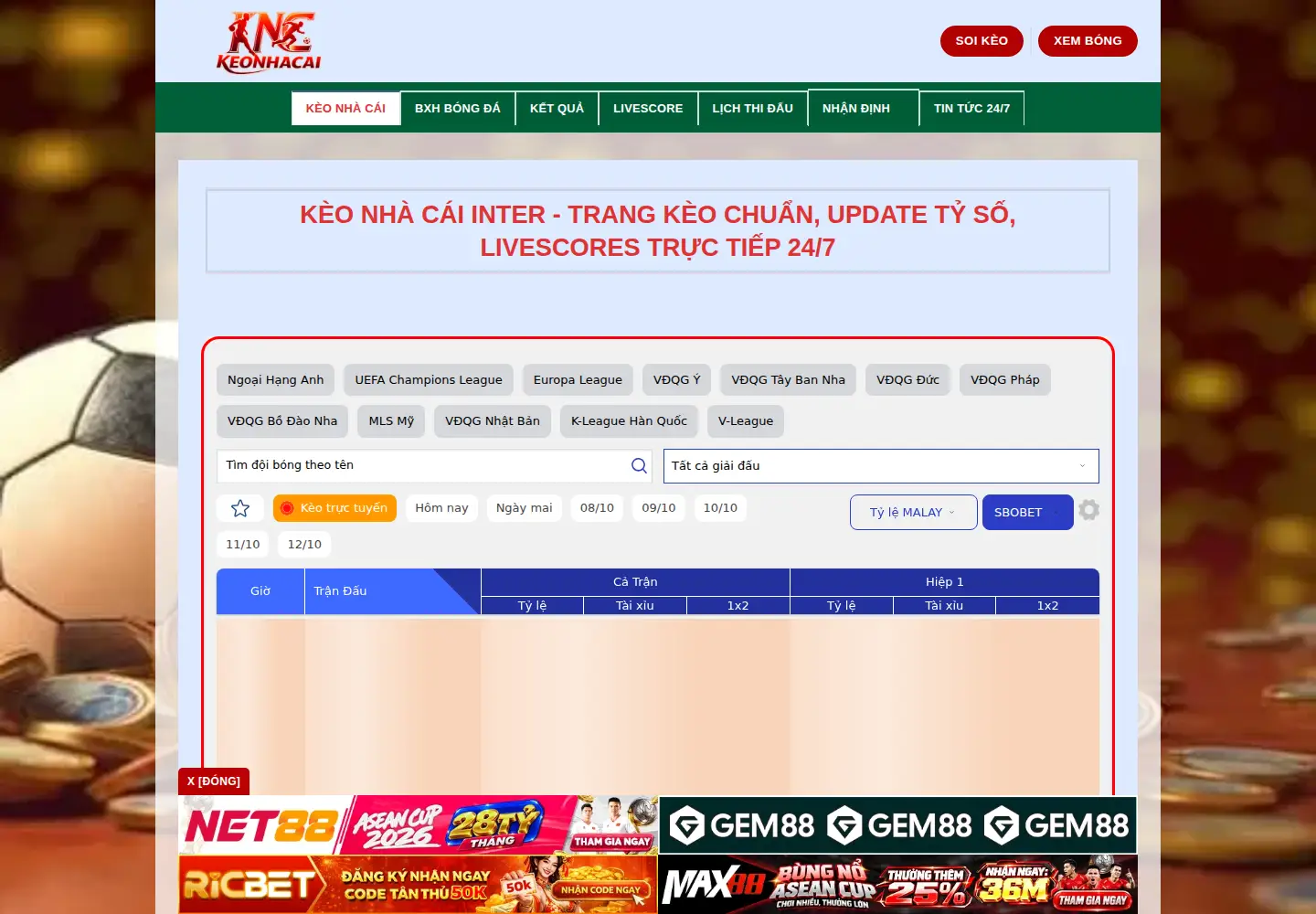 Screenshot of keonhacai.international